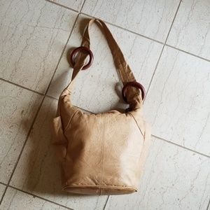 Tan leather purse